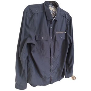 Sovereign Code | Mens Navy Button Down | Size Large